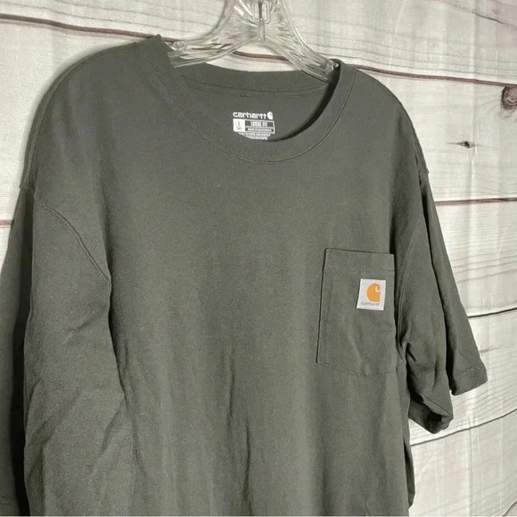 Carhartt Men's T shirt Large Tall Dark Gray Loose Fit Short Sleeve - Picture 3 of 5